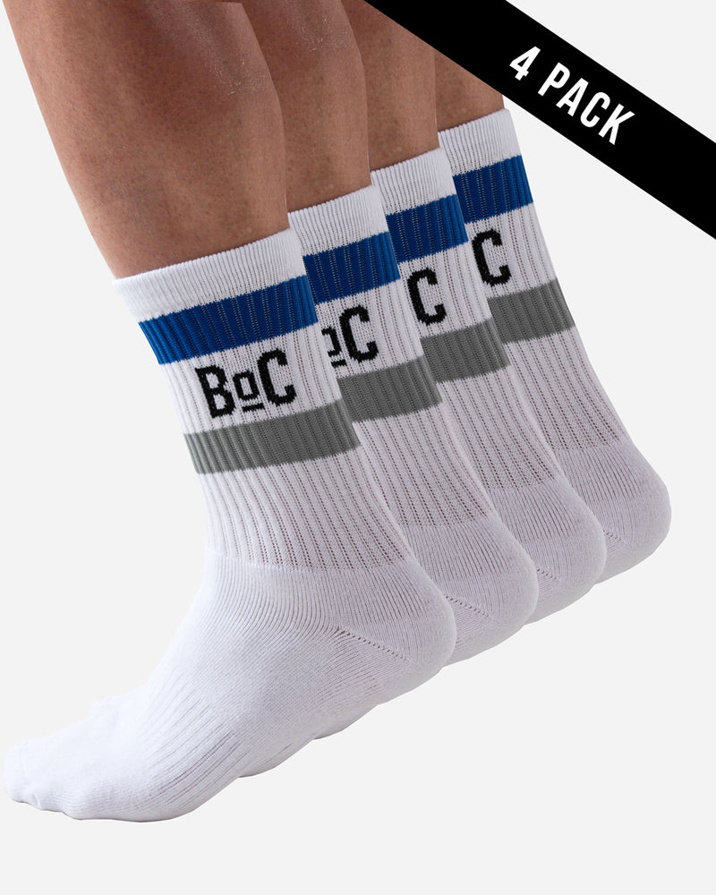 BoC Crew Sock - 4 Pack - White/Navy