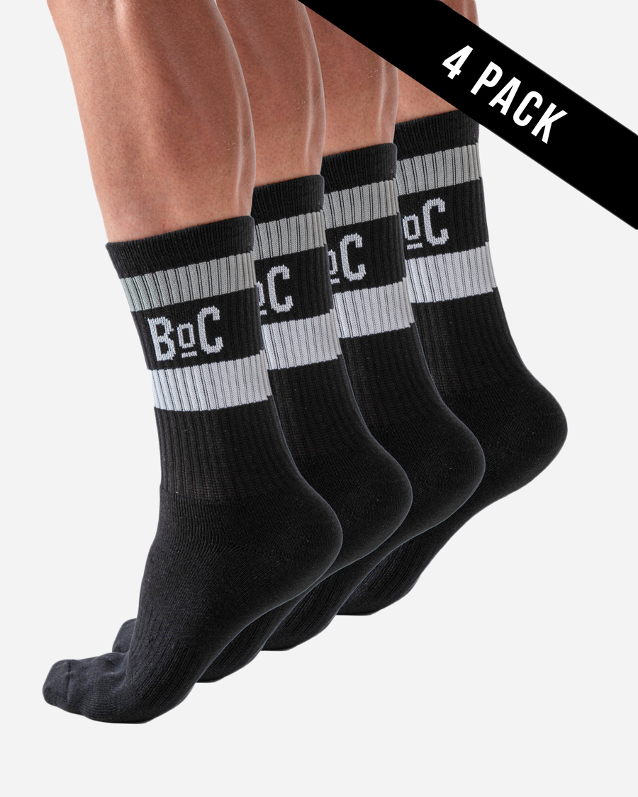 BoC Crew Sock - 4 Pack - Black/Grey